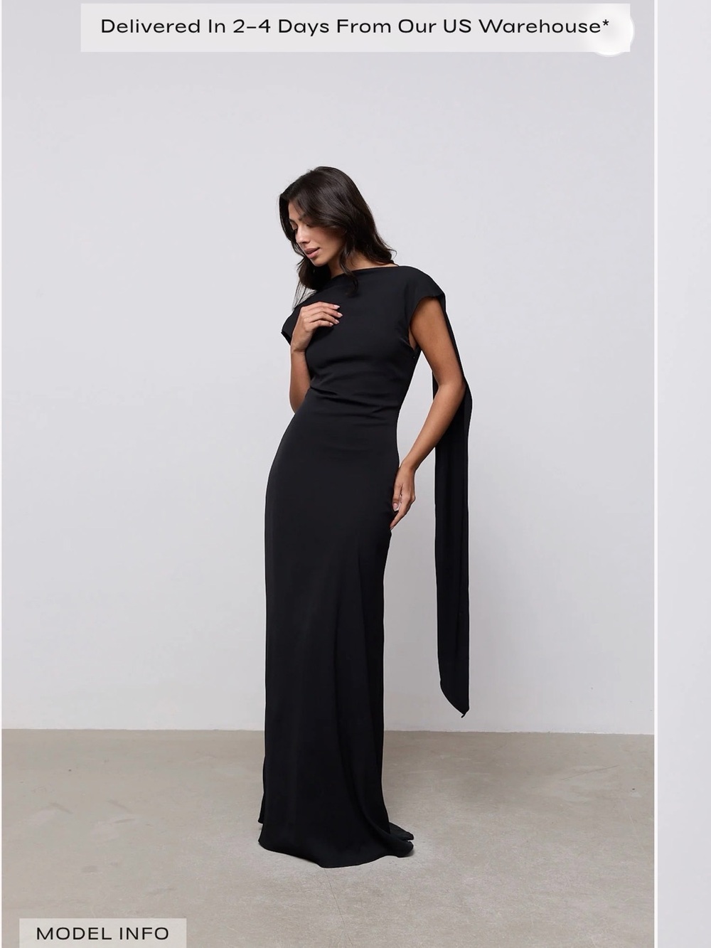 Odd Muse Backless Maxi Dress with cape— Womens formal maxi or bridesmaid dress
